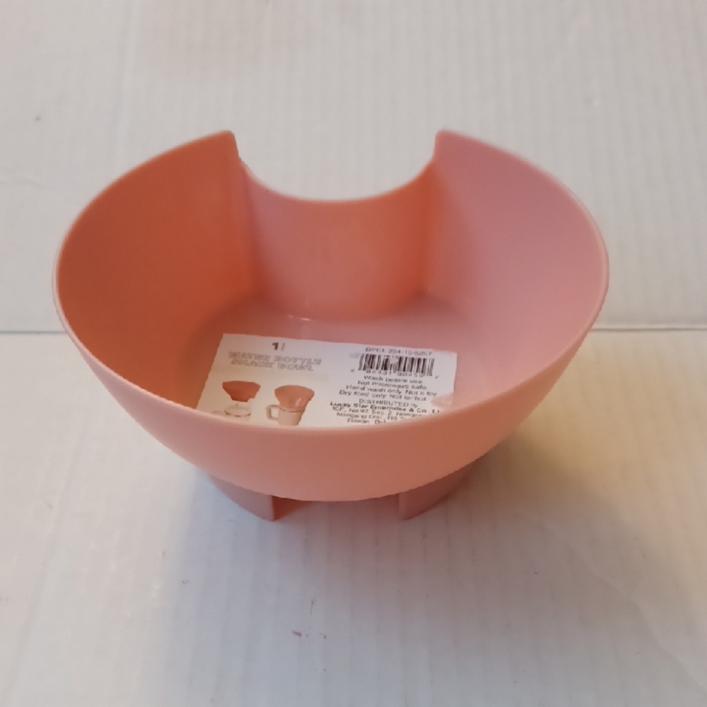 $4 Add-on New Pink Water Bottle Snack Bowl With Straw Hole
